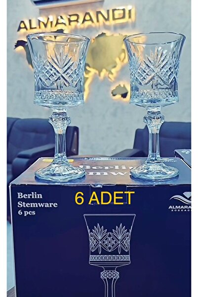 DİBA AVM Set of 6 Tall Wine Glasses - Soft Drink and Coffee Water Glasses