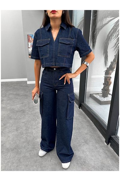 ESRAHELVACI Denim Set - Washable Cargo Pocket