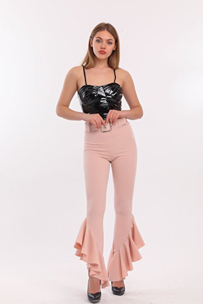 Sense Belted Flywheel Pique Steel Trousers| Pnt32698 Powder