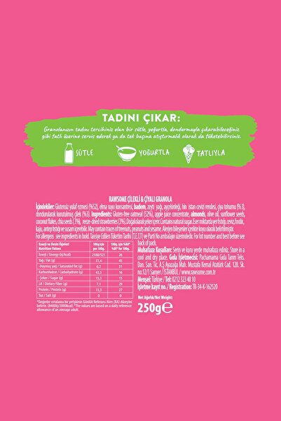 Rawsome Glutensiz 4'lü Granola Paketi 4x250 g