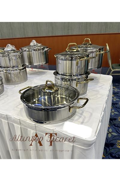 Remetta Ana Gold Steel 8 Piece Cookware Set Altptic