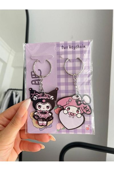 odaburada سلسلة مفاتيح هدية لطيفة مكونة من قطعتين من Alt Cute Kawaii