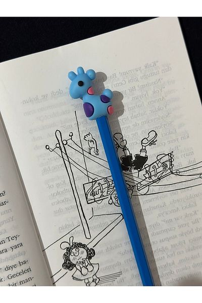 odaburada Blue Horse Figure Cute Pencil Ornament-Pencil Head