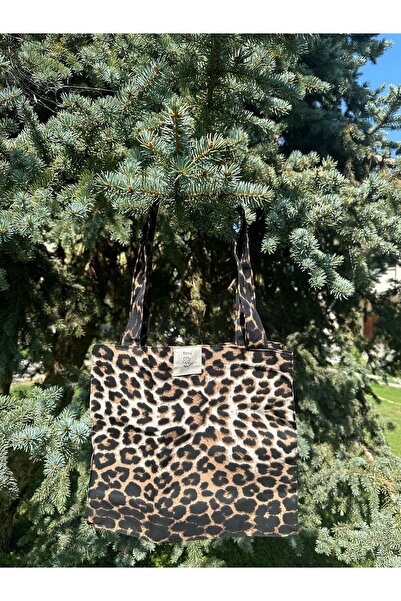 fimugift Fimu Mini Leopard Linen Gusseted Cloth Bag Eco-Friendly Shoulder Bag