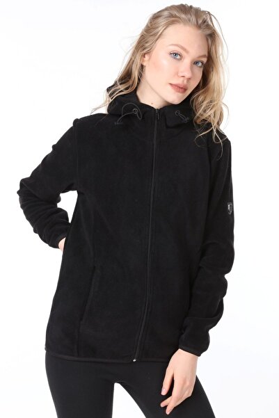 Vio Belle Kadın Fermuarlı Kapüşonlu Polar Sweatshirt