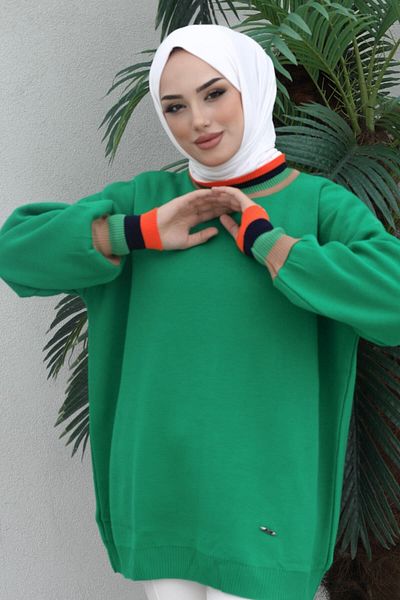 Egelite Modest Turtleneck Hijab Knitwear Tunic Balloon Sleeve Style WinterTunic