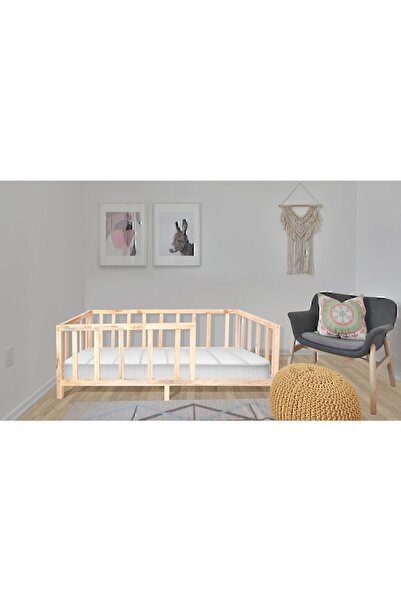 Genel Markalar 90*190 Doğal Ahşap Çocuk Yatağı