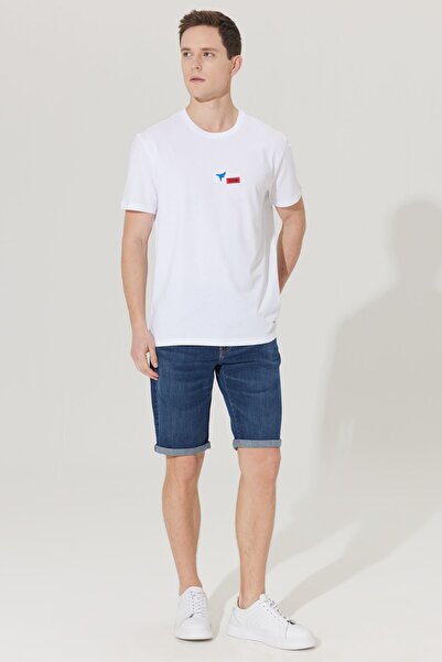 AC&Co / Altınyıldız Classics Men's Slim Fit Dark Blue Cotton Flexible Denim S...