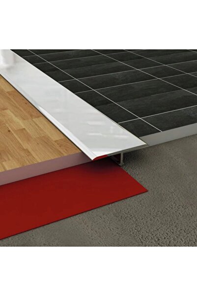 Genel Markalar 3 ADET Kapı Eşik Profili Parke Kapı Altı Çıtası T Model Alüminyum Gri 90cm 3 Adet