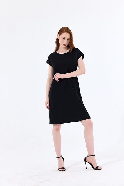 Sense Μίνι φόρεμα Pool Neck Black Scuba - Elb33681