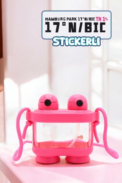 M&B WATER BOTTLE زجاجة مياه مجهرية لطيفة سعة 800 مل - زجاجة مياه للأطفال بغطا...