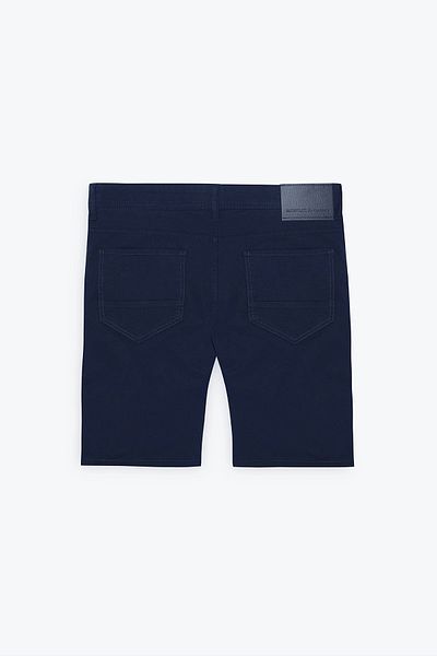 AC&Co / Altınyıldız Classics Ανδρικό σορτς Navy Blue Slim Fit με πλαϊνές τσέπες Seersucker Pattern