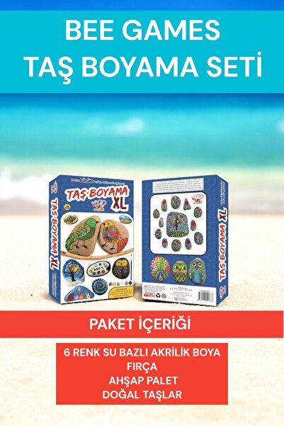 Bee Games Taş Boyama Xl 3 Yaş Üstü Çocuklar Için Zeka Geliştirici Su Bazlı Ak...