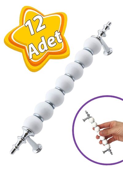 GLASWEN 12 bucăți mânere perlat 128 mm cromate pentru bucătărie, sertar, dula...