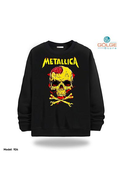 Gölge Store Metallica Chest Printed Slimfit Crew Neck 2 Thread Unisex Sweatshirt