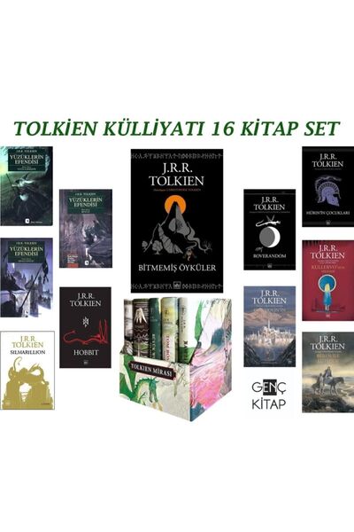 İthaki Yayınları Tolkien Külliyat 16 Kitap Set Yüzüklerin Efendisi Hobbit Bit...