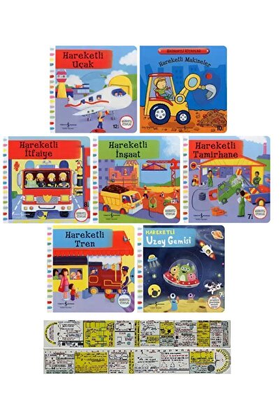 TÜRKİYE İŞ BANKASI KÜLTÜR YAYINLARI Hareketli Kitaplar 7'li Set / Uçak+Makine...