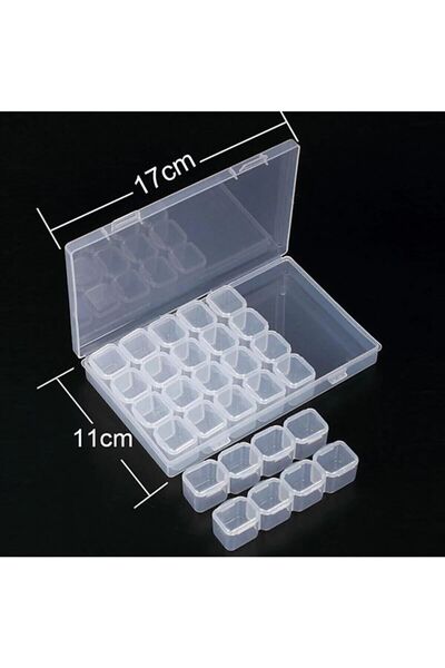 Hobimos 2 Pieces 28 Compartments Mini Bead Accessory Miyuki Hobby and Medicine Box Transparent Box