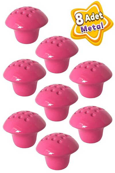 GLASWEN 8 Adet Pembe Noktalı Mantar Düğme Kulp Çocuk Bebek Mobilya Çekmece Do...