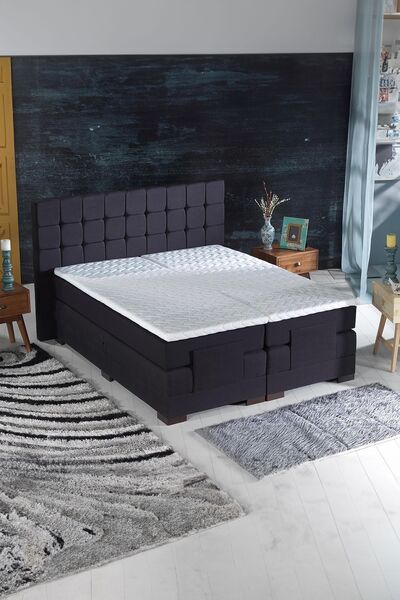 Home Livia Motorlu Kumandalı Hareketli Çift Kişilik Baza+Başlık+Yatak Seti Antrasit