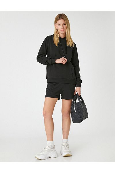 Koton Basic Hooded Sweatshirt with Kangaroo Pocket