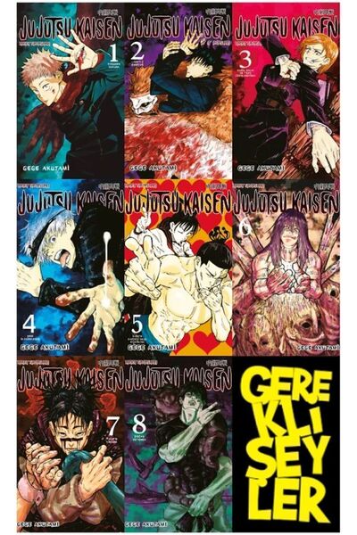 Gerekli Şeyler Yayıncılık Jujutsu Kaisen 1-2-3-4-5-6-7-8 manga seti (8 kitap)