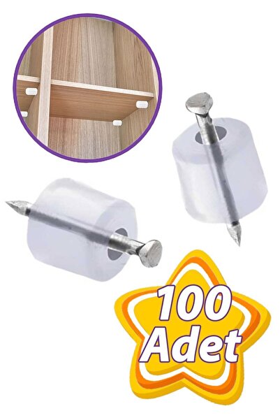 GLASWEN Çivili Raf Pimi Duvar Dolap Mobilya Pimi Sert Plastik Raf Tutucu ŞefFaf 100 Adet Tekli (1 PAKET)