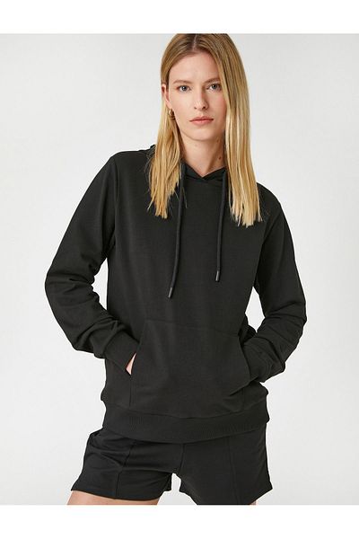Koton Basic Hooded Sweatshirt with Kangaroo Pocket