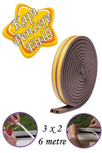 GLASWEN 3x2=6 Meters Door Window Tape Brown Wick Adhesive Cold Insulation Tape