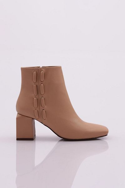DGN Γυναικείες μπότες με τακούνι με σκελετό Blunt Toe Nude 213212821
