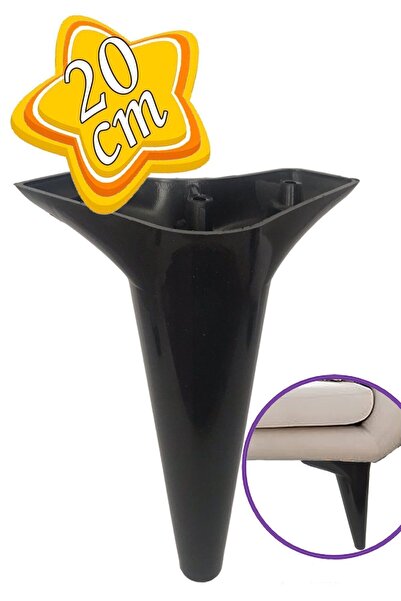 GLASWEN Zelve 20 cm Siyah Lüx Mobilya Kanepe Sehpa Ünite Koltuk Ayağı Baza Ayak