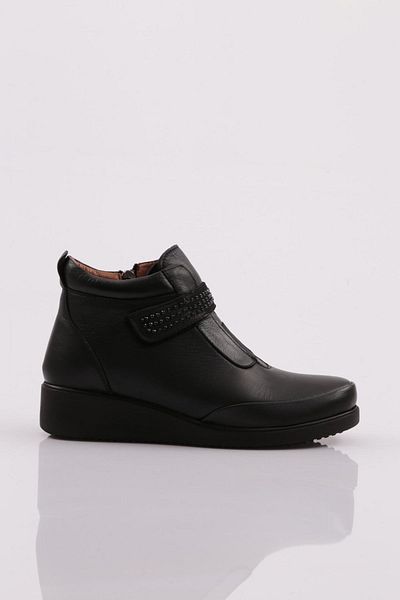 DGN Stoned Velcro Λεπτομερείς Πλαϊνές Ελαστικές Γυναικείες Μπότες Μαύρες 5522713