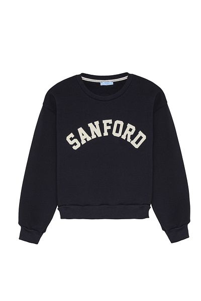 Quzu Navy Blue Sweatshirt - Text Printed