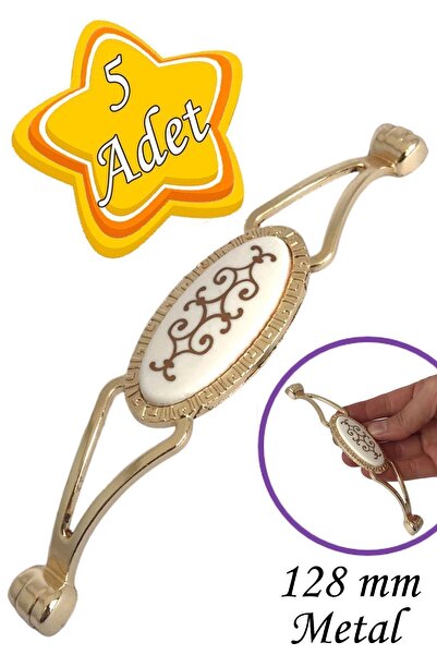 GLASWEN 5 bucăți mâner de selecție auriu, 128 mm, mâner pentru mobilă, dulap ...