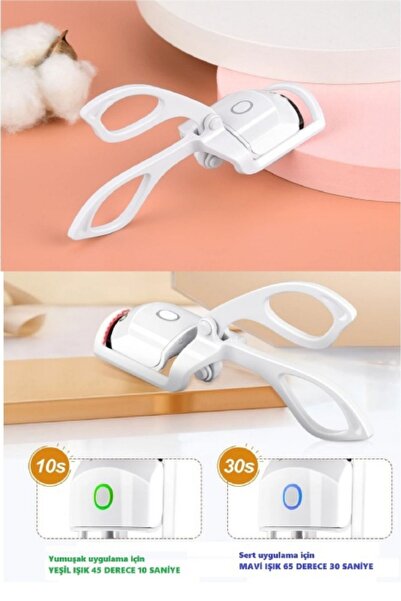 HOBİ CONDİ PREMİUM Silikon Uçlu Elektrikli Kirpik Kıvırıcı 2 Sıcaklık Modlu USB Şarjlı Kolay Rimel Kirpik