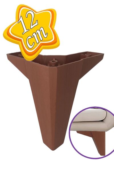 GLASWEN Serdivan 12 cm Ceviz Ahşap Desenli Lüx Mobilya Kanepe Sehpa Ünite Kol...