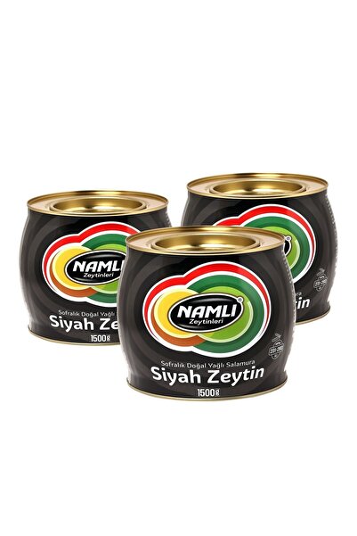 Namlı Taş Baskı 3x1500 gr Gemlik Siyah Yağlı Salamura Iri Siyah Zeytin 231-260