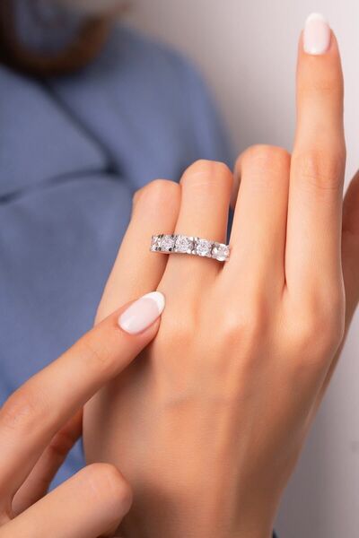 SUNSHINE Euro Star 925 Ayar 4,75 Mm 5 Taşlı Gümüş Yüzük