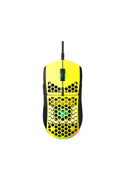 Gamertek ماوس الألعاب GM16 فائق الدقة وخفيف الوزن - أصفر
