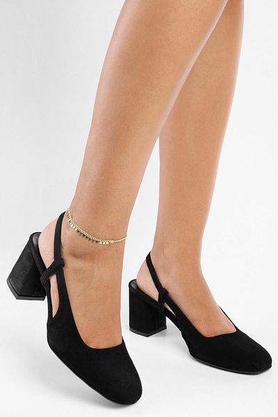 Shoeberry Pantofi cu toc Cassy din piele intoarsa neagra