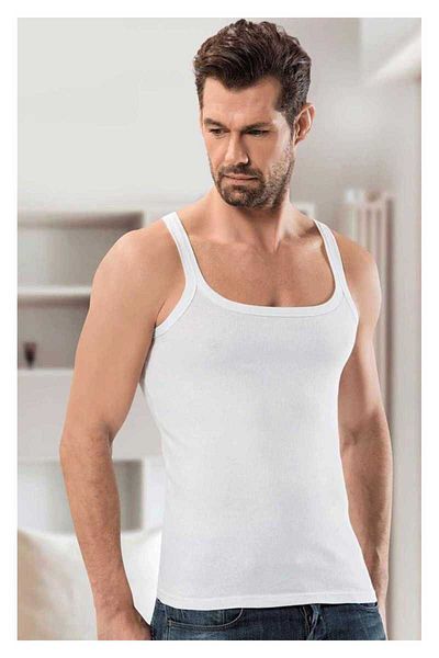 Yıldız Kardeşler 3 Men's Camisole Athlete - 100% Cotton, Thin Straps