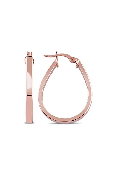 SUNSHINE 925 Ayar Rose Kaplamalı Damla Halkalı Gümüş Küpe