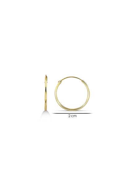 SUNSHINE 925 Ayar Gold Kaplamalı 2 Cm Halka Gümüş Küpe