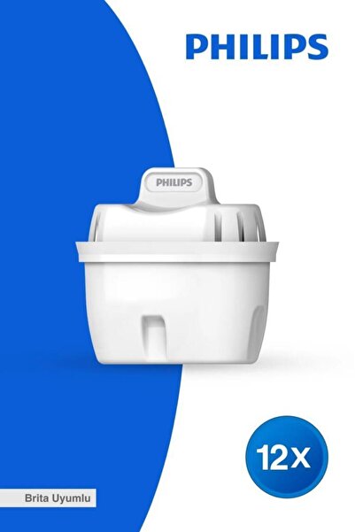Philips Yedek Su Arıtma Sürahisi Filtresi 12'li (BRİTA UYUMLU) Micro X-clean Awp211