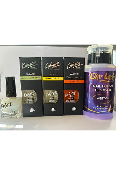 Kalyon Set of 5 Cuticles Clean. H Care Oil H Peeling H Pump Acetone