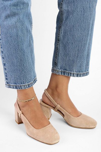 Shoeberry Tocuri înalte pentru femei Cassy Suede - culoarea pielii