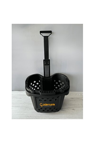 ÇAĞIN PLASTİK Tekerlekli Plastik Alışveriş Sepeti - 40 Litre - 5 Adet