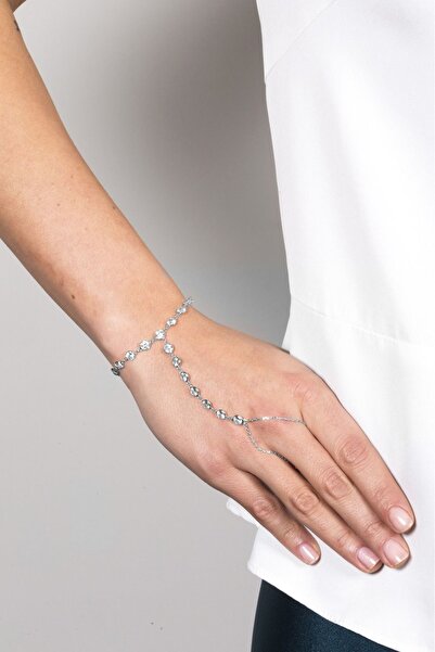 SUNSHINE 925 Ayar Rodyum Kaplamalı Beyaz Taşlı Zarif Gümüş Şahmeran