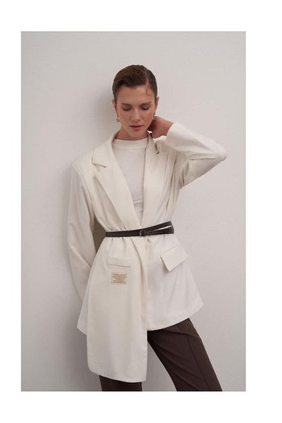 FUSHYA Jachetă Blazer - Detaliată cu centură