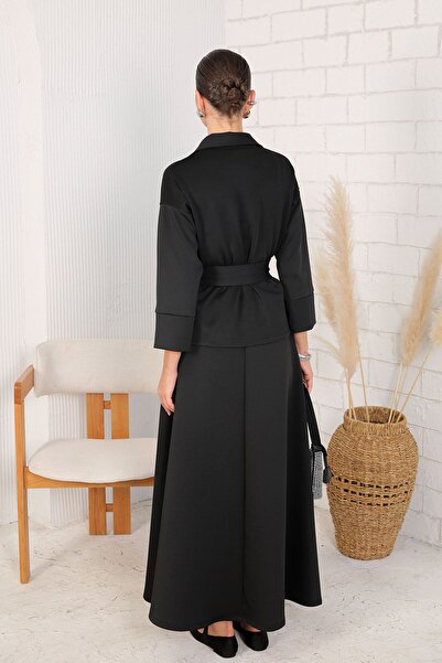 Melike Tatar Scuba Fabric Black Puff Φούστα - 32-6069